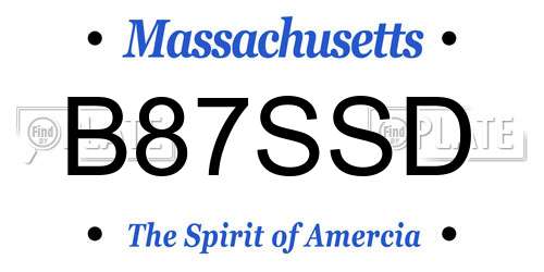 B87SSD Massachusetts License Plate