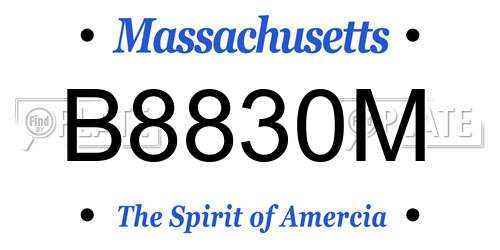 B8830M Massachusetts License Plate