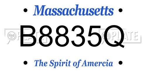 B8835Q Massachusetts License Plate