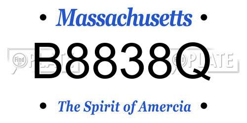 B8838Q Massachusetts License Plate