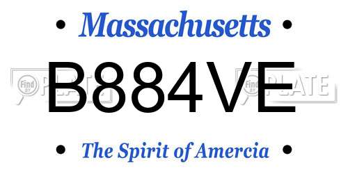 B884VE Massachusetts License Plate