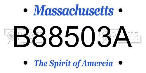 B88503A Massachusetts License Plate