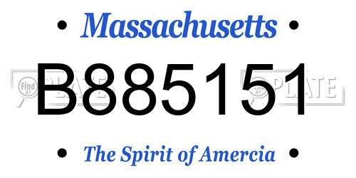B885151 Massachusetts License Plate