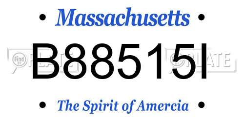 B88515I Massachusetts License Plate