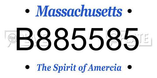 B885585 Massachusetts License Plate