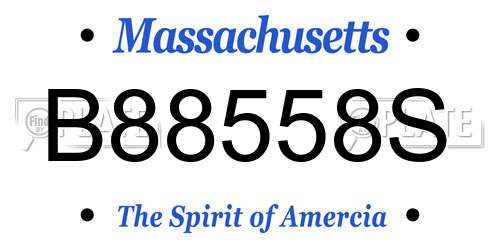 B88558S Massachusetts License Plate