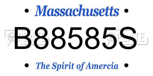 B88585S Massachusetts License Plate