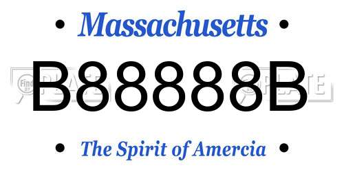 B88888B Massachusetts License Plate