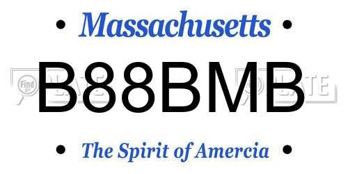 B88BMB Massachusetts License Plate