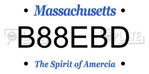 B88EBD Massachusetts License Plate