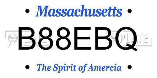 B88EBQ Massachusetts License Plate