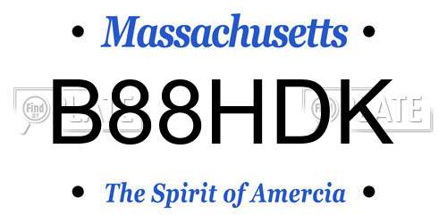 B88HDK Massachusetts License Plate