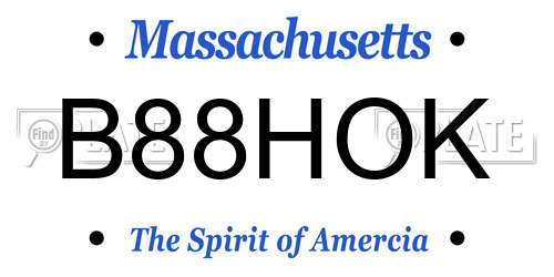 B88HOK Massachusetts License Plate