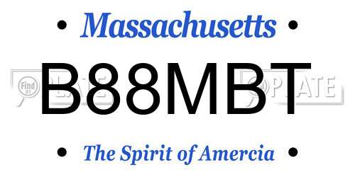 B88MBT Massachusetts License Plate