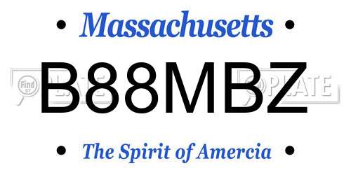 B88MBZ Massachusetts License Plate