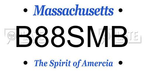B88SMB Massachusetts License Plate