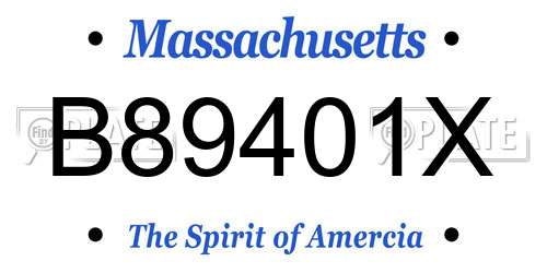 B89401X Massachusetts License Plate