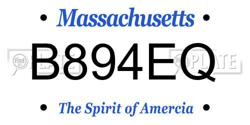 B894EQ Massachusetts License Plate