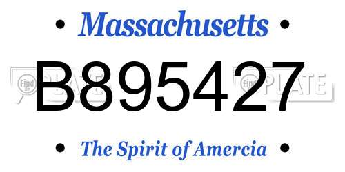 B895427 Massachusetts License Plate