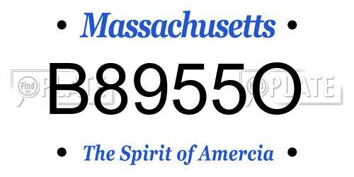 B8955O Massachusetts License Plate