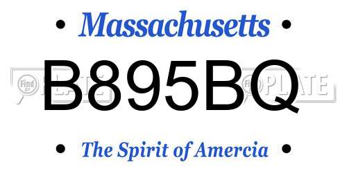 B895BQ Massachusetts License Plate