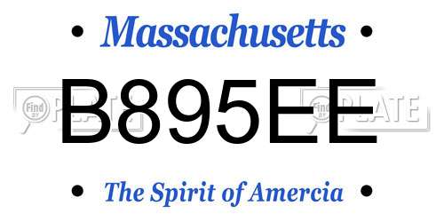 B895EE Massachusetts License Plate