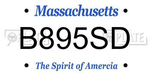 B895SD Massachusetts License Plate