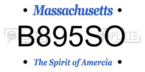 B895SO Massachusetts License Plate