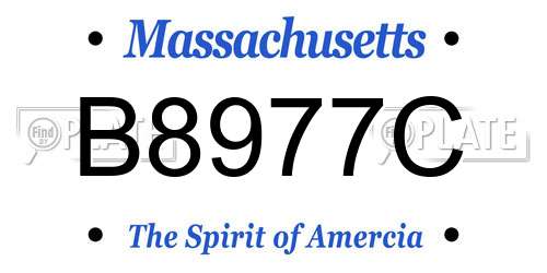 B8977C Massachusetts License Plate