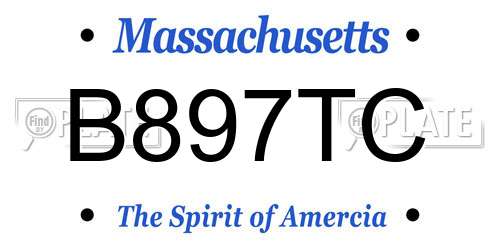 B897TC Massachusetts License Plate