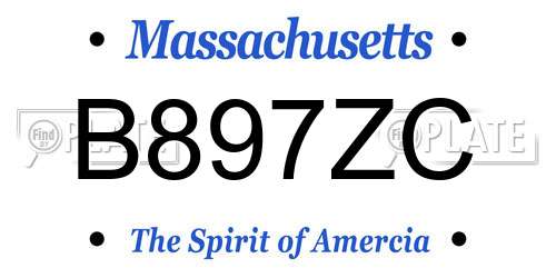 B897ZC Massachusetts License Plate