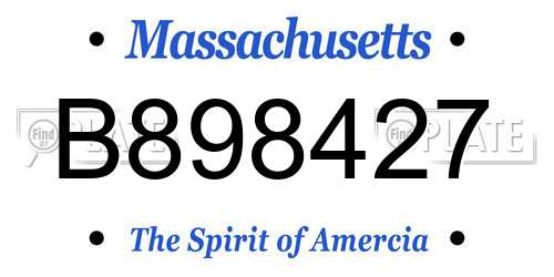 B898427 Massachusetts License Plate