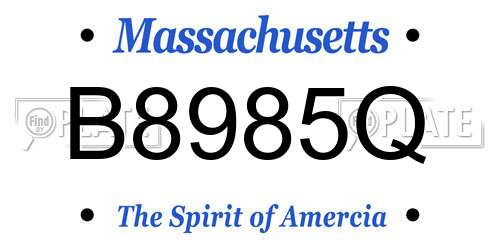 B8985Q Massachusetts License Plate