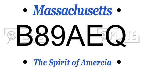 B89AEQ Massachusetts License Plate