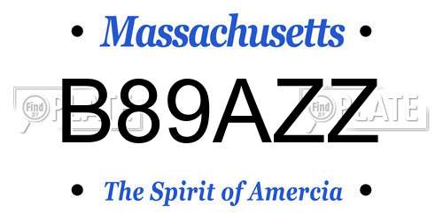 B89AZZ Massachusetts License Plate