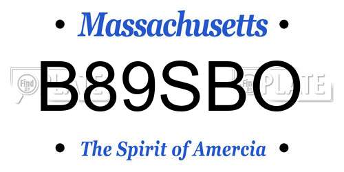 B89SBO Massachusetts License Plate