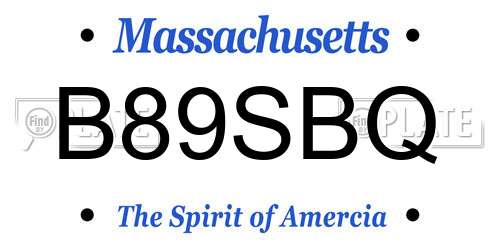 B89SBQ Massachusetts License Plate
