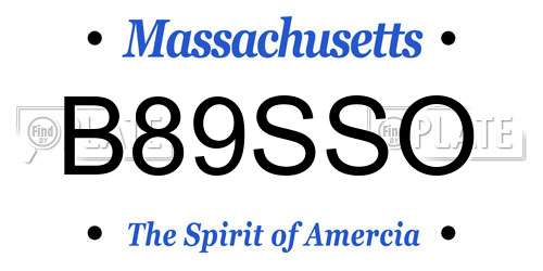B89SSO Massachusetts License Plate