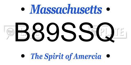 B89SSQ Massachusetts License Plate