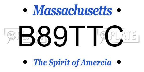 B89TTC Massachusetts License Plate