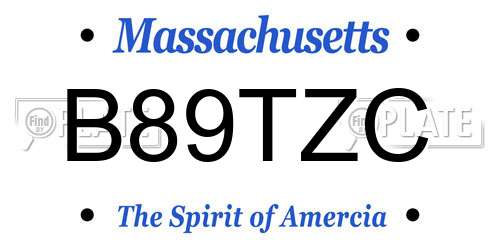 B89TZC Massachusetts License Plate