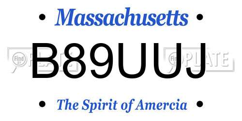 B89UUJ Massachusetts License Plate