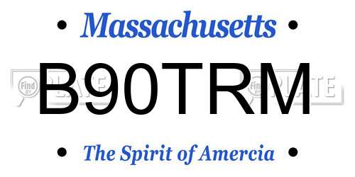 B90TRM Massachusetts License Plate