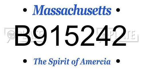 B915242 Massachusetts License Plate