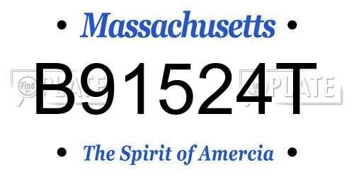 B91524T Massachusetts License Plate