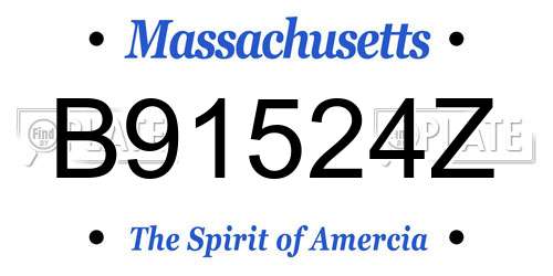 B91524Z Massachusetts License Plate