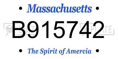 B915742 Massachusetts License Plate