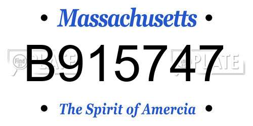 B915747 Massachusetts License Plate