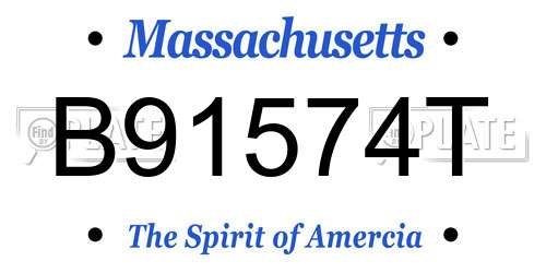 B91574T Massachusetts License Plate