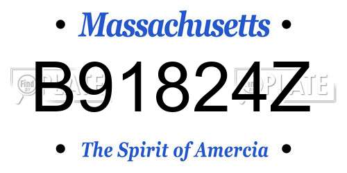 B91824Z Massachusetts License Plate